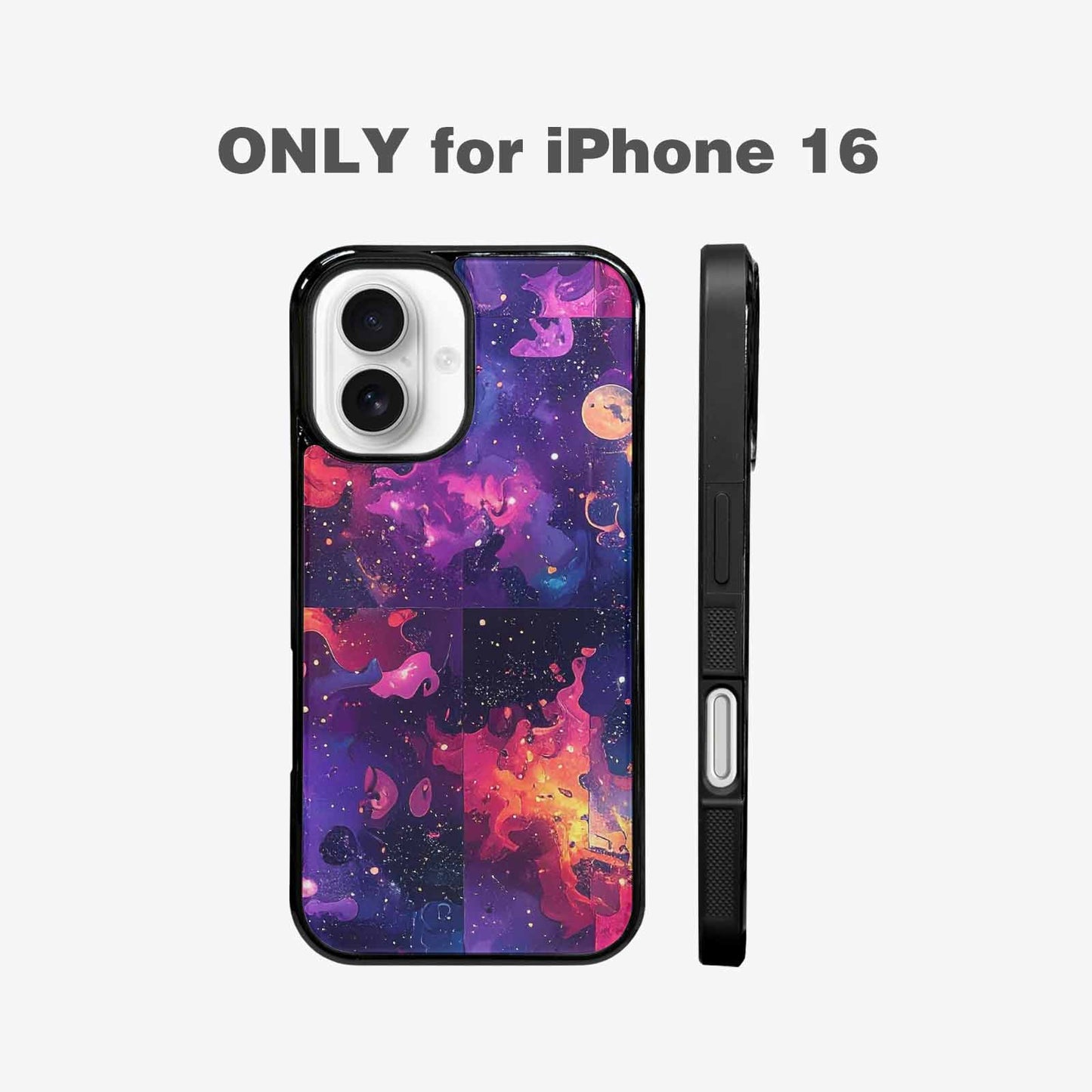 iPhone 16 Case — Cosmic Creature And Object Mashup Pattern, Original Design Phone Case