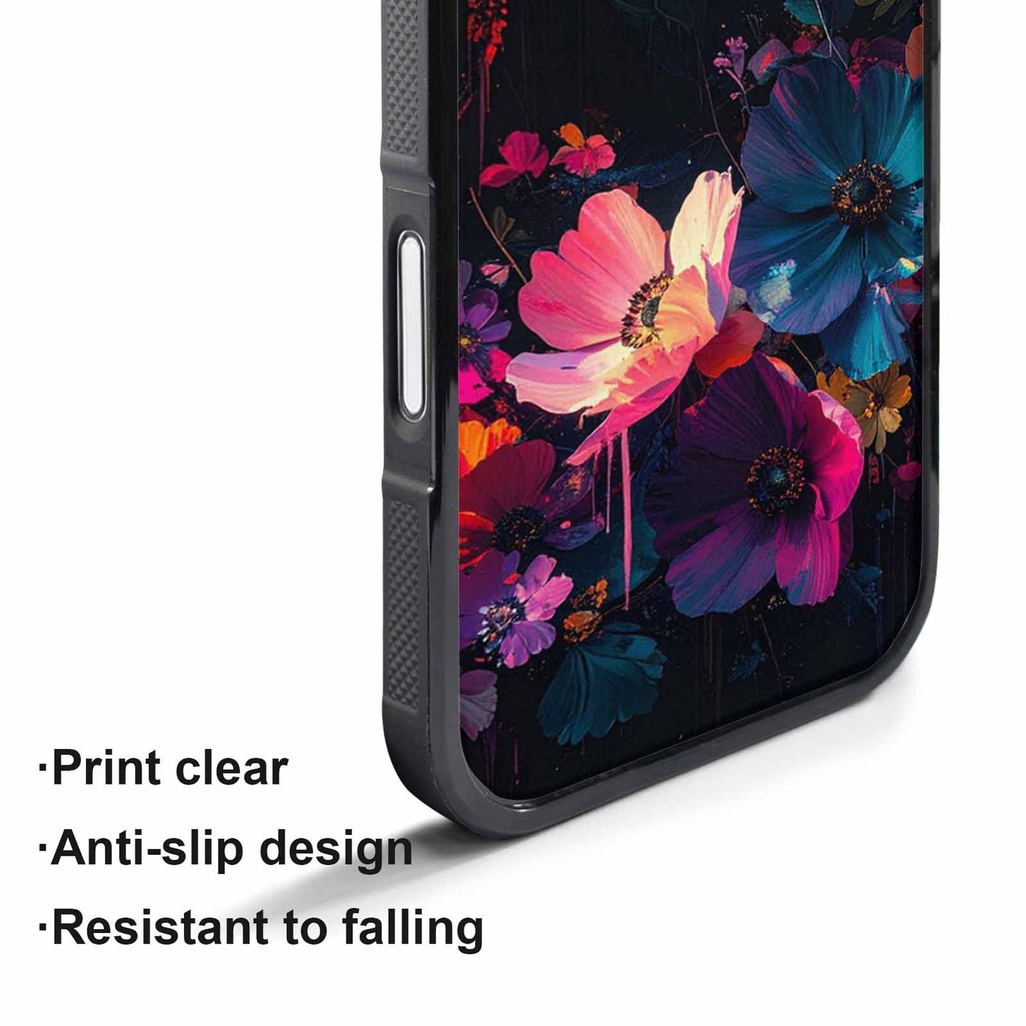 iPhone 17 Pro Case — Shadowy Glitch Floral Pattern Hundreds Floral, Customized Protective Case