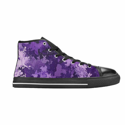 WOMEN'S Military Camouflage Blotch High Top Canvas Vibrant Chaos Sneakers