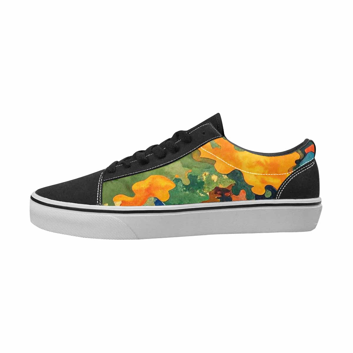 WOMEN'S Camo Full Color Canvas Wearable Art Vibrant Chaos Custom Canvas Shoes