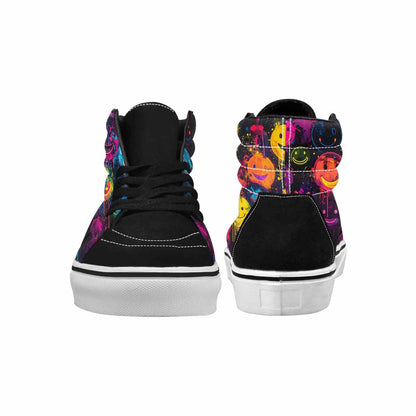 MEN'S Smiley Faces × Glow High Top Canvas Kaleidoscope Custom Sneakers