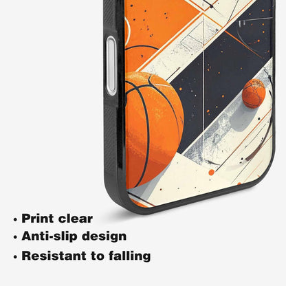 iPhone 16 Plus Case — Basketball Pattern Court Lines And Balls, Custom Art Phone Cover