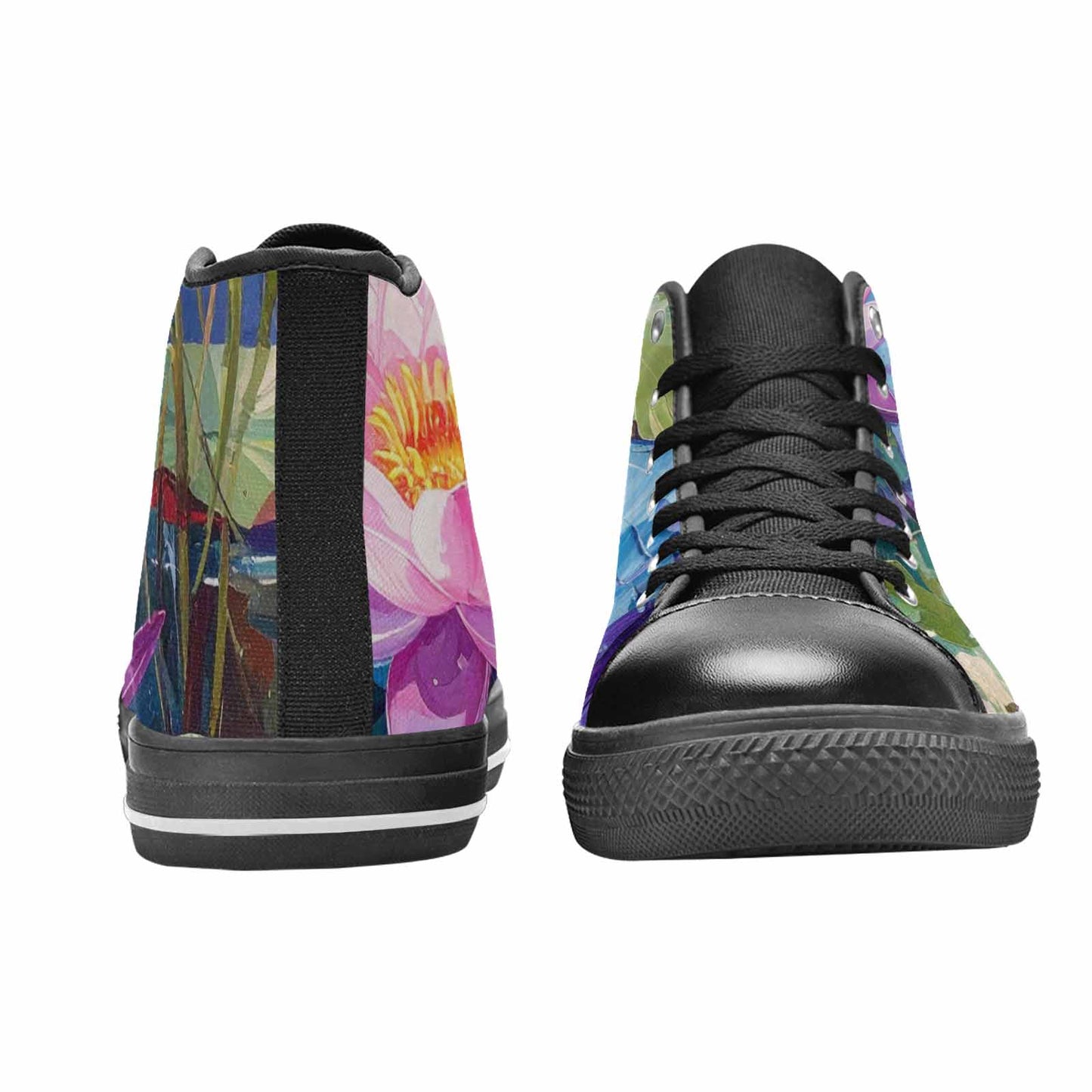 MEN'S Monet-Style Impressionist Water High Top Canvas Cottagecore Sneakers