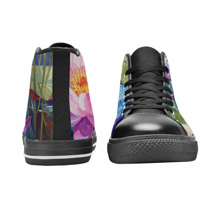 MEN'S Monet-Style Impressionist Water High Top Canvas Cottagecore Sneakers