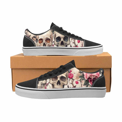 WOMEN'S Skulls - Roses Canvas Lace-Up Surreal Sneakers