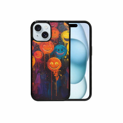 iPhone 15 Case — Smiley Faces Glow Smiley Faces Pattern, Unique Phone Case Design