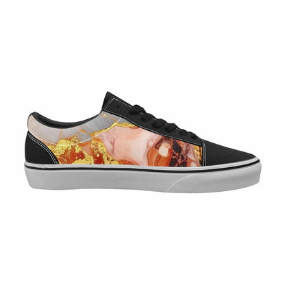 WOMEN'S Marble Vein Lace-Up Canvas Melting Art Sneakers
