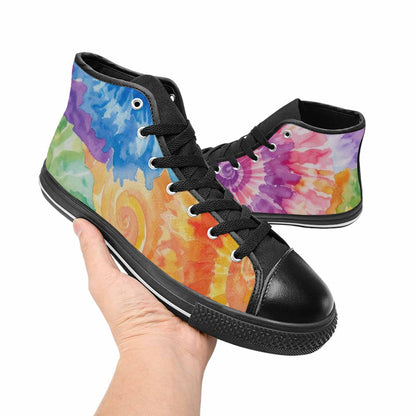 MEN'S Tie Dye Swirl High Top Canvas Aesthetic Custom Shoes