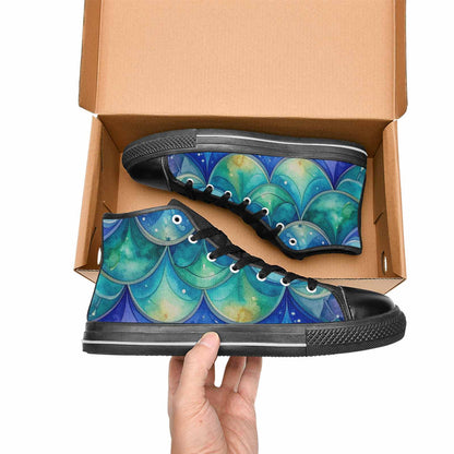 MEN'S Mermaid Scale High Top Canvas Y2K Shoes