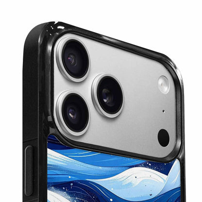 iPhone 17 Pro Case — Glossy Winter Wave Seamless Cartoon Cute, Customized Protective Case
