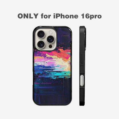 iPhone 16 Pro Case — Glitch Dark Art Seamless Pattern Vibrant, Custom Designed Case Cover