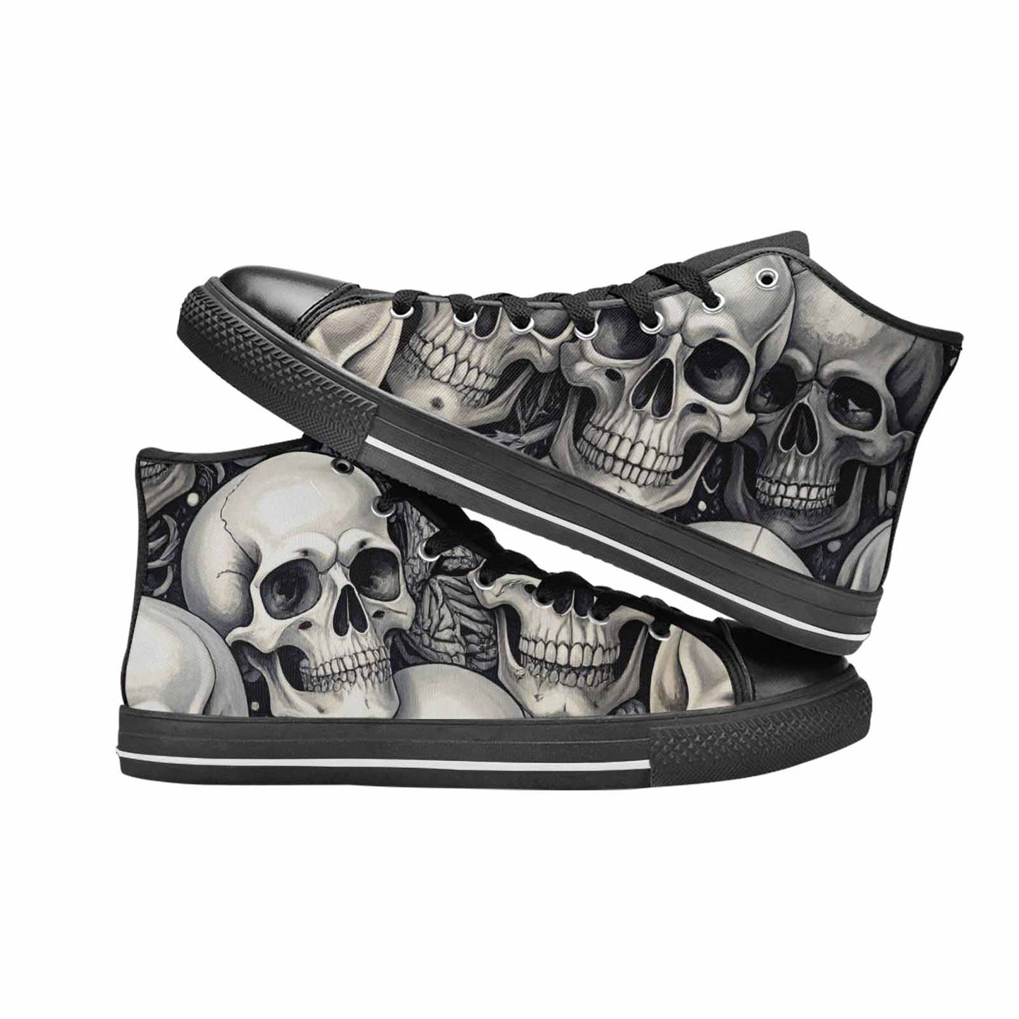 WOMEN'S Skulls - Classic High Top Canvas Wallpaper Art Shoes