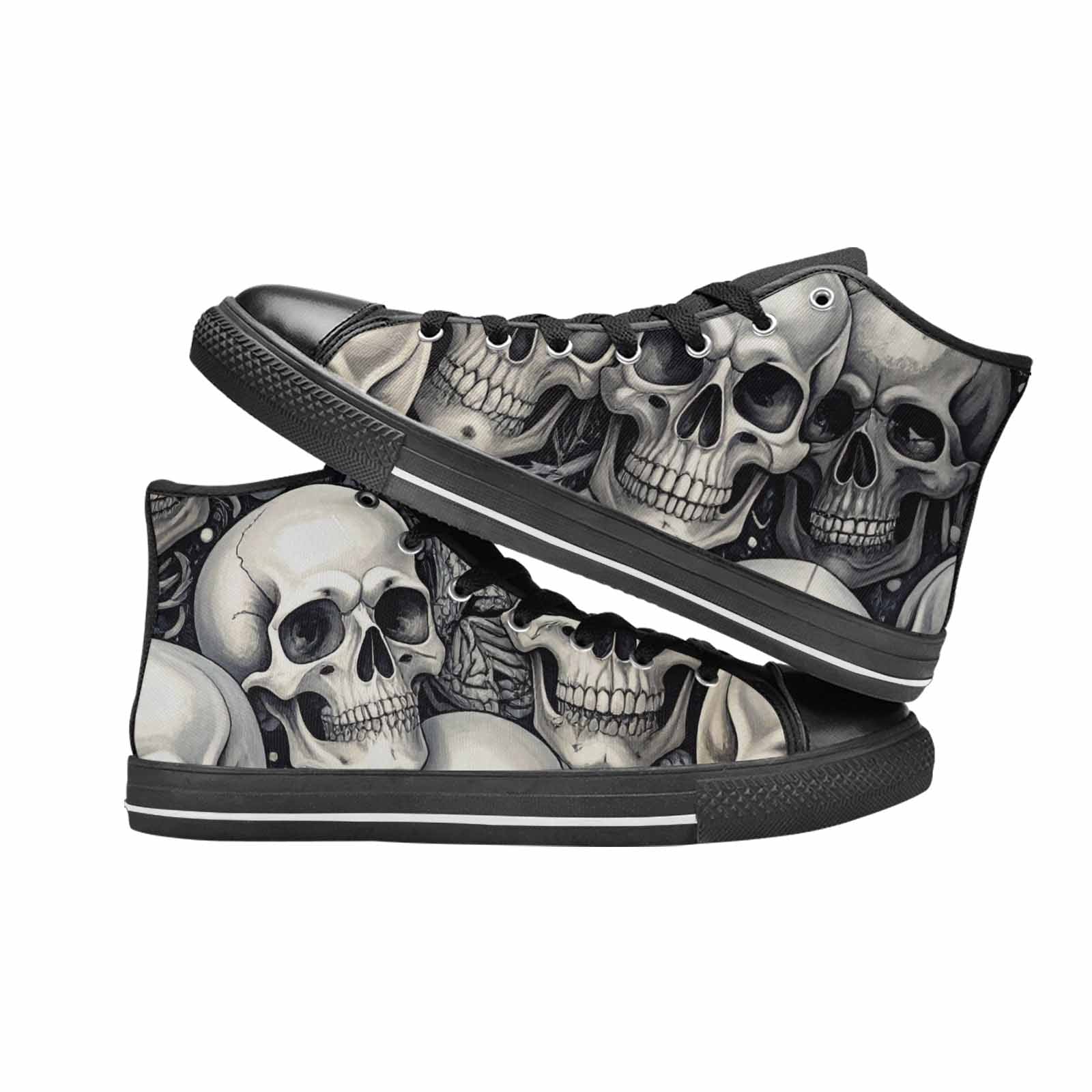 WOMEN'S Skulls - Classic High Top Canvas Wallpaper Art Shoes