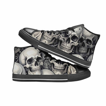 WOMEN'S Skulls - Classic High Top Canvas Wallpaper Art Shoes