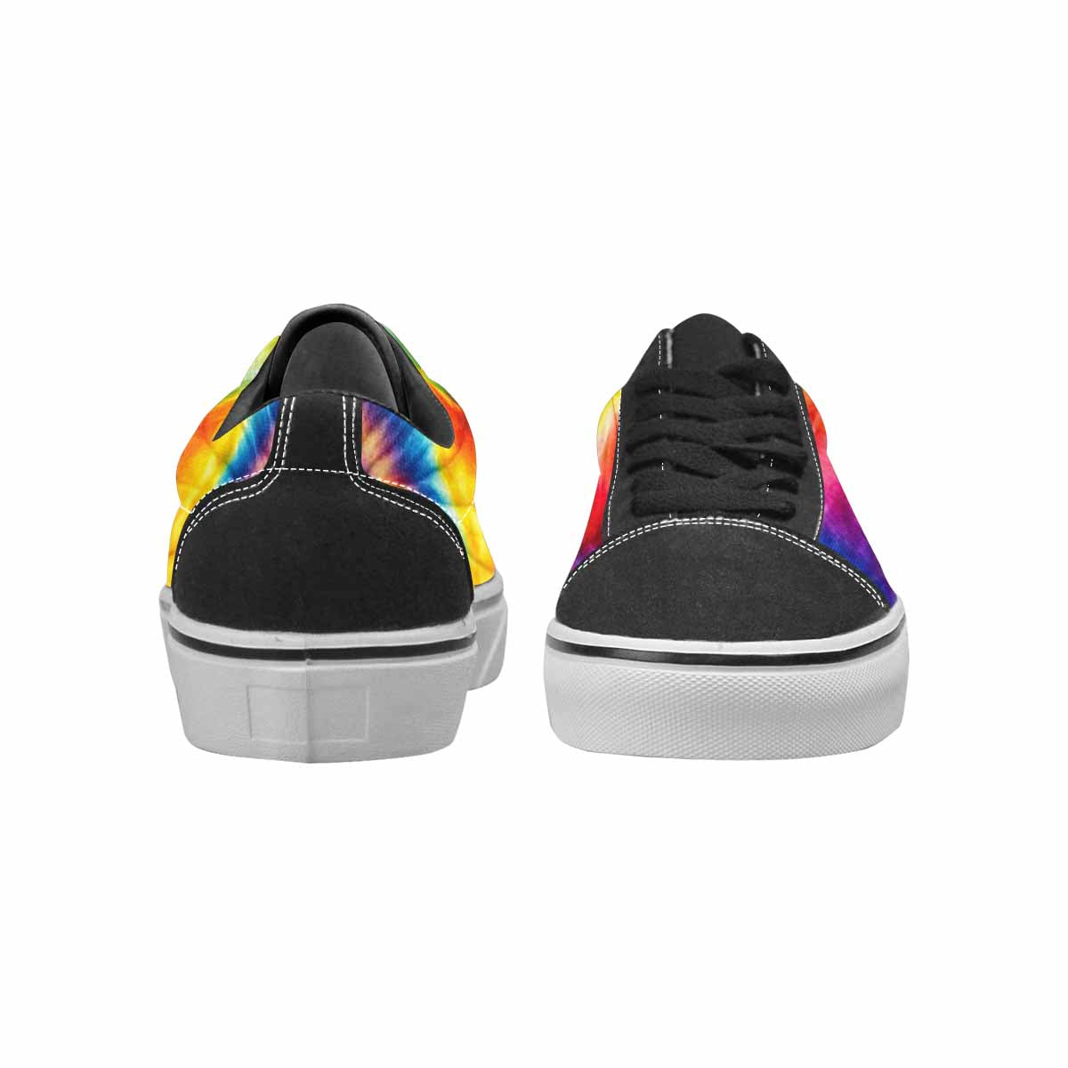 WOMEN'S Rainbow Spiral Tie Dye Canvas Lace-Up Dark Academia Sneakers