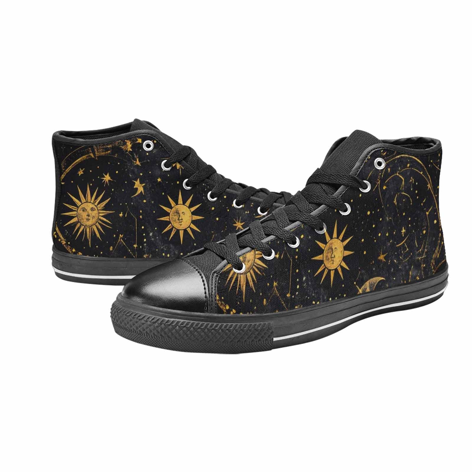 MEN'S Zodiac Constellation Star High Top Canvas Wallpaper Art Custom Sneakers