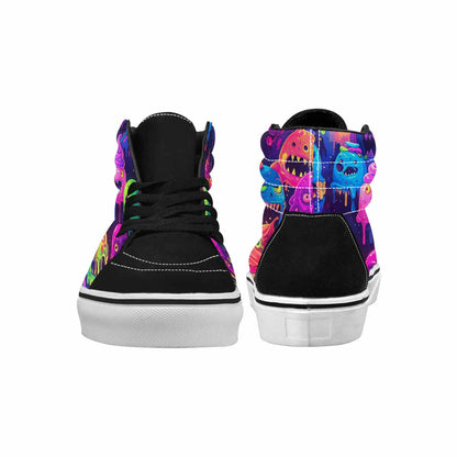 MEN'S Ice Cream Monsters  High Top Canvas Cottagecore Custom Sneakers