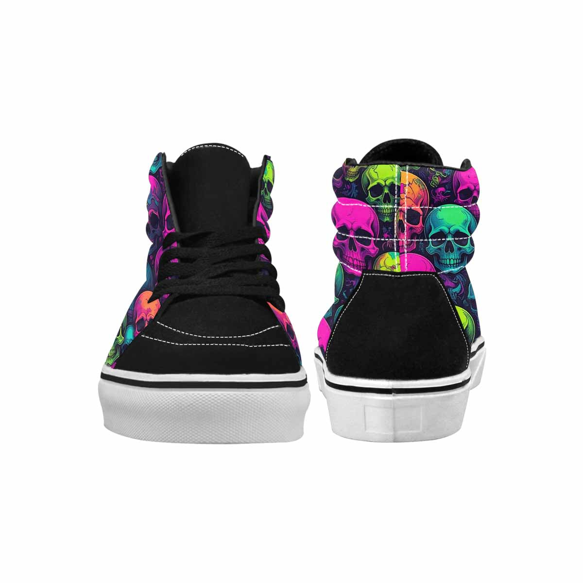 WOMEN'S Skulls - Neon High Top Canvas Surreal Shoes