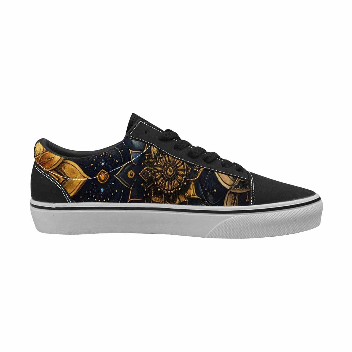 WOMEN'S Mandala Medallion Lace-Up Canvas Melting Art Custom Sneakers