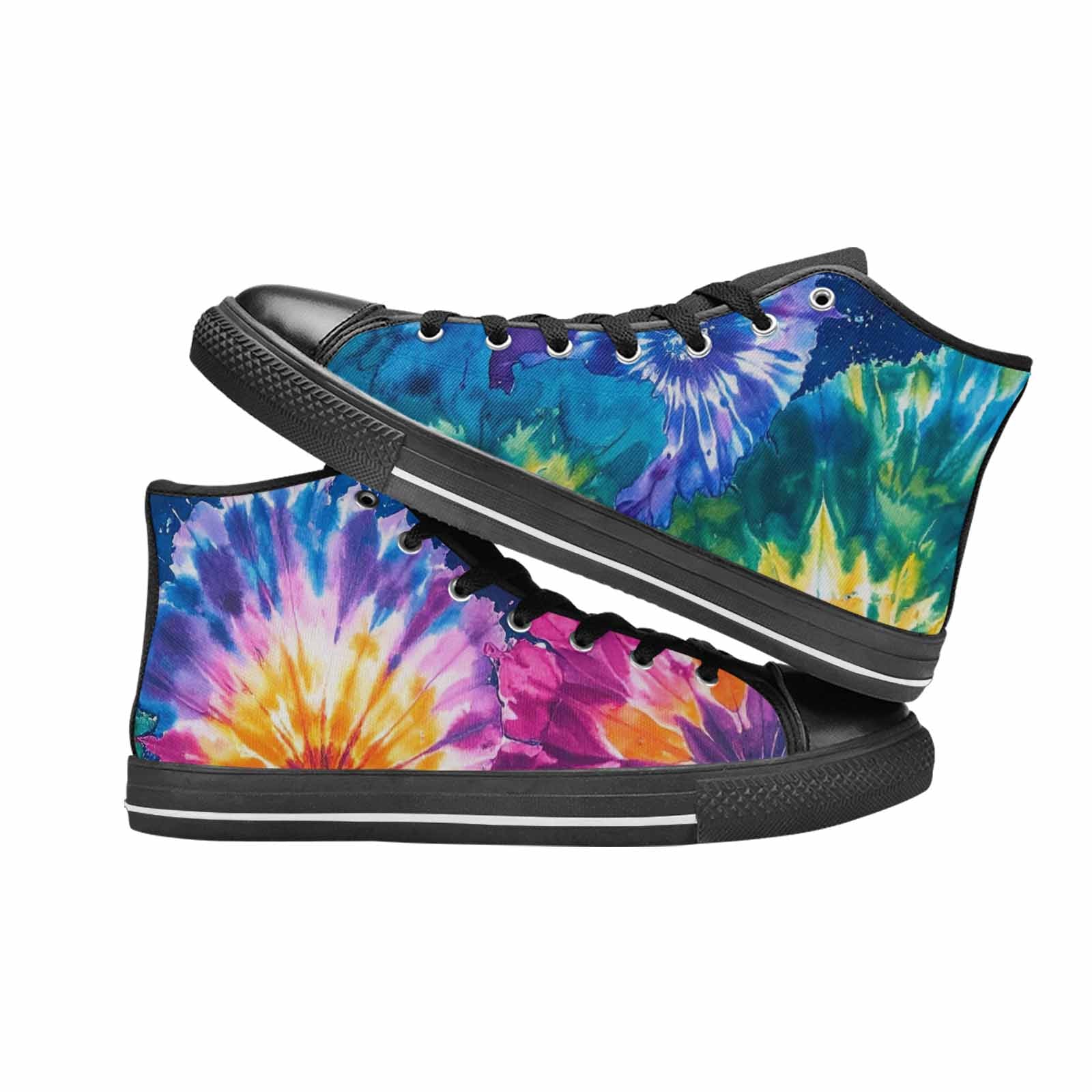 WOMEN'S Tie Dye Mixed Style High Top Canvas Dark Academia Custom Shoes