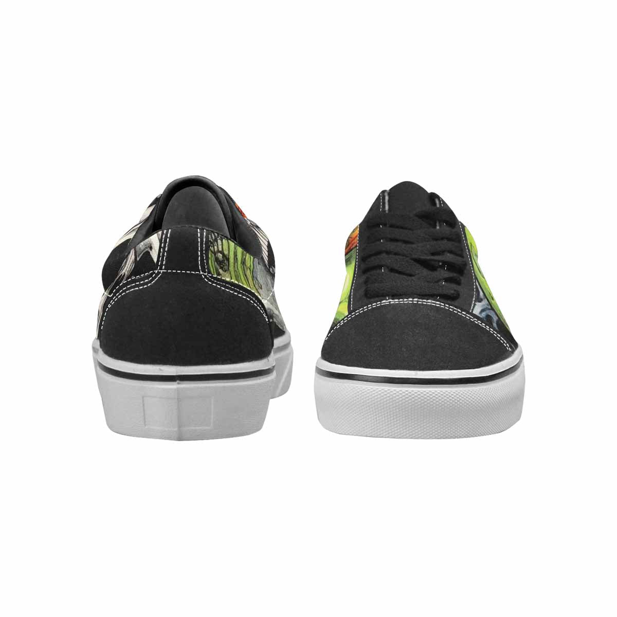 WOMEN'S Rainbow From Skull S Lace-Up Canvas Cottagecore Custom Sneakers
