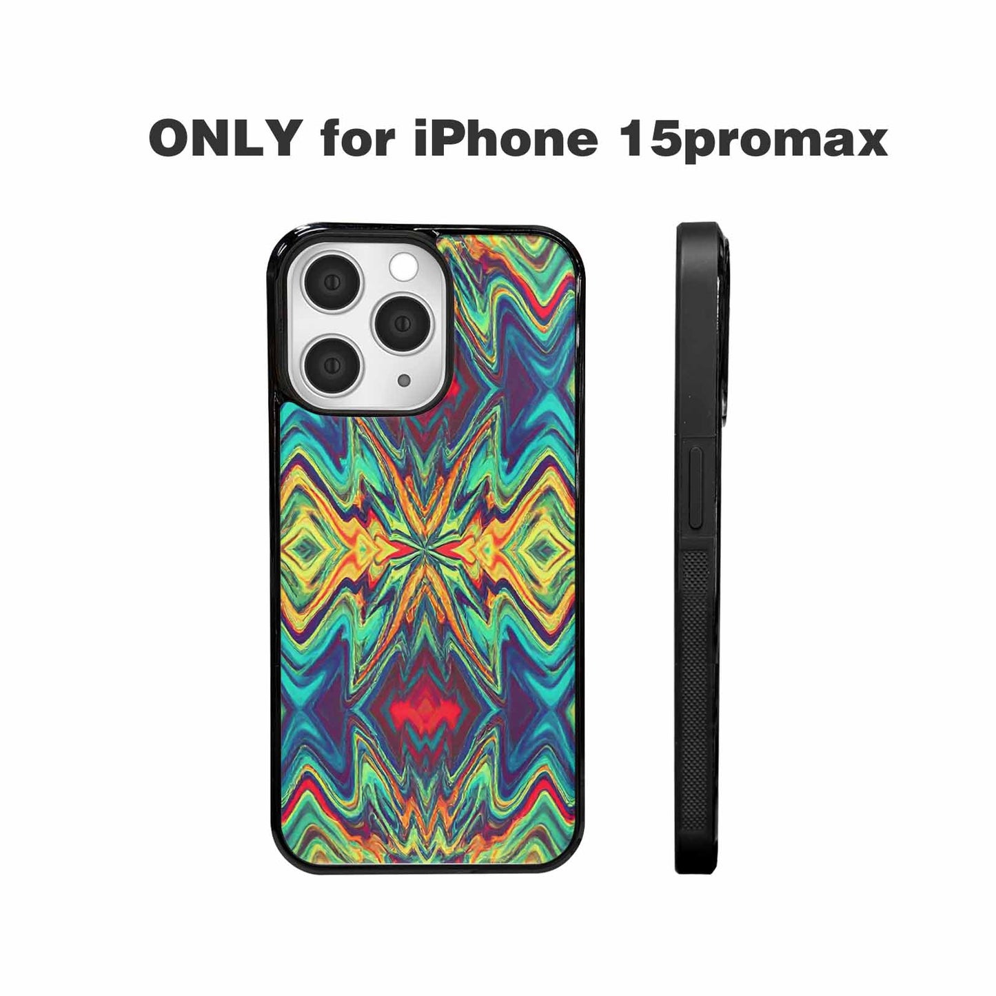 iPhone 15 Pro Max Case — Holographic Tribal Blaze, Personalized Phone Case
