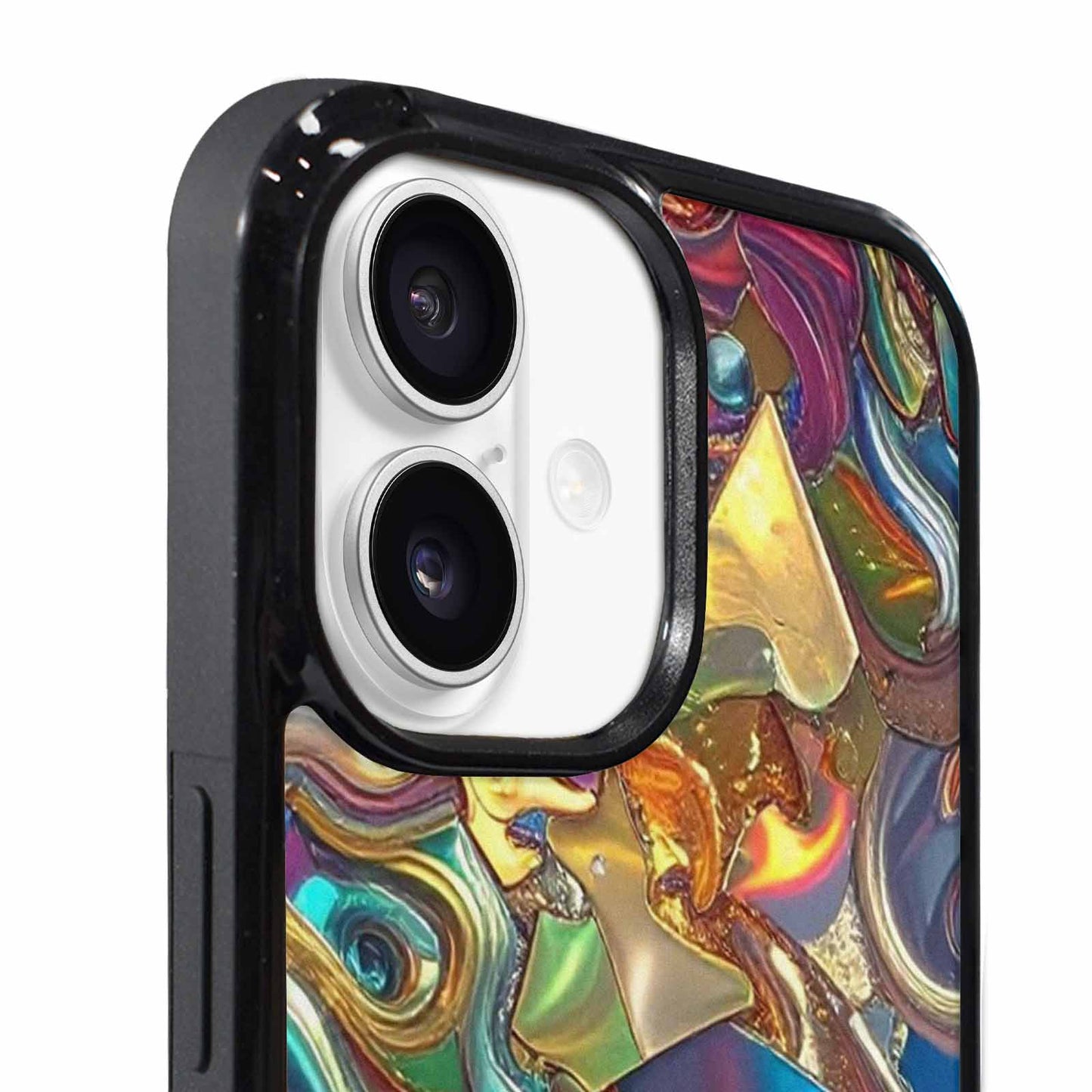 iPhone 17 Case — Holographic Iridescent Shimmer Pattern Original Art, Original Design Phone Case