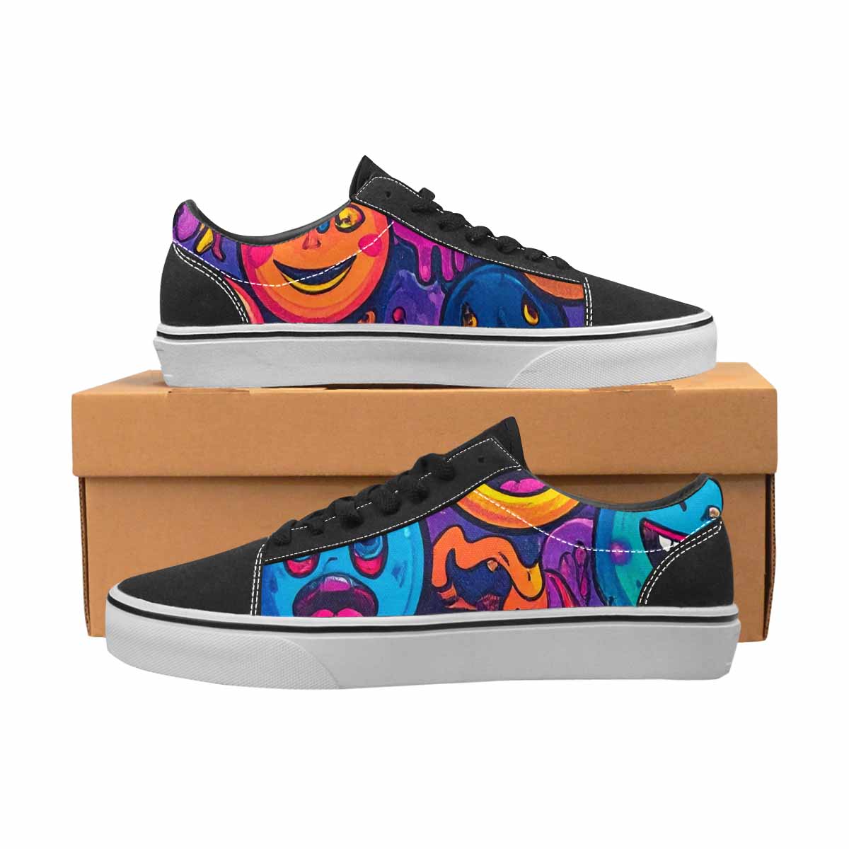 WOMEN'S Funny Looking Cartoon Canvas Lace-Up Grunge Custom Sneakers