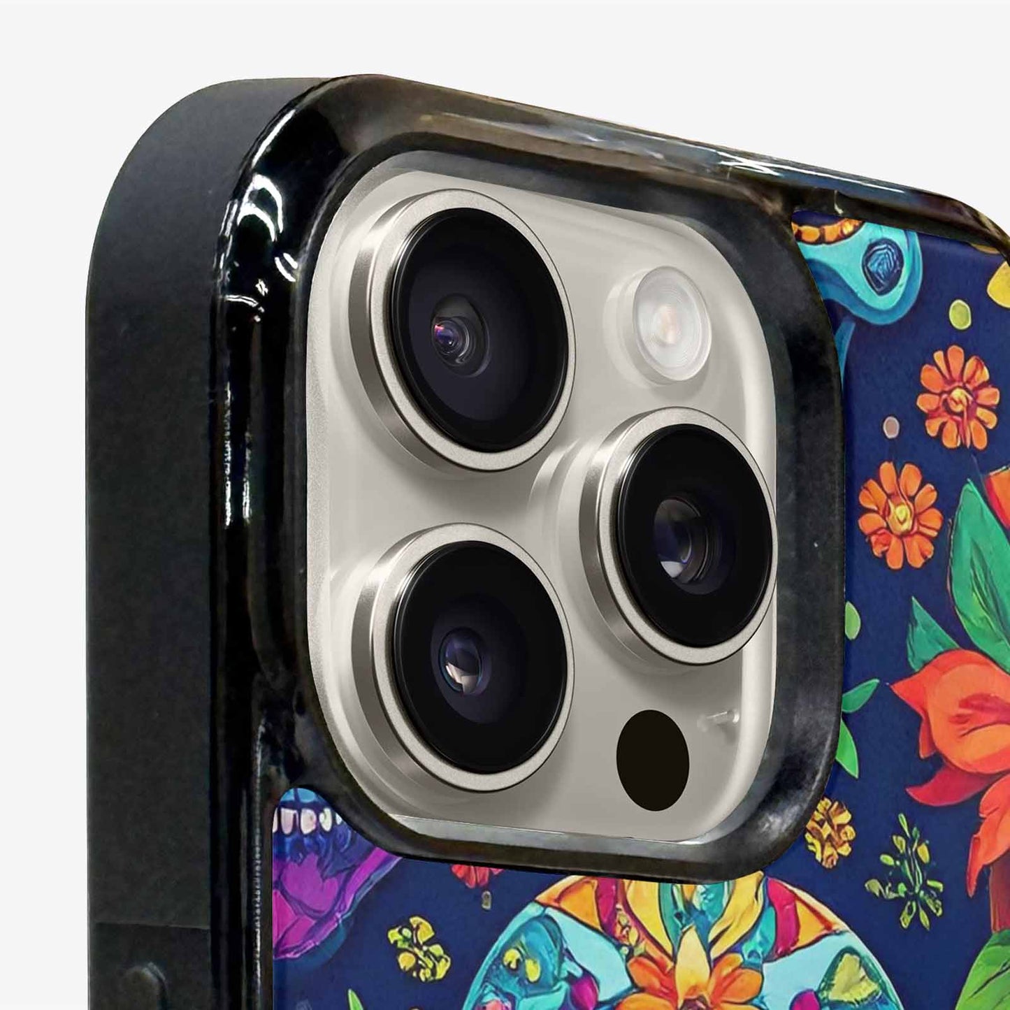 iPhone 16 Pro Case — Rainbow Sugar Skull Weave, Custom Designed Case Cover