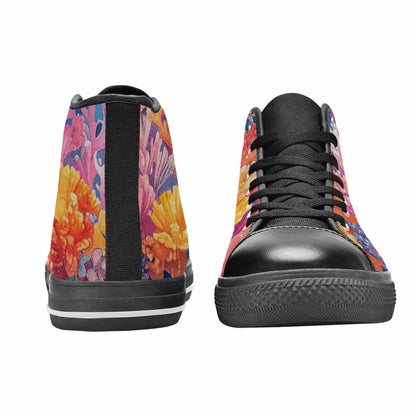 MEN'S Fish Scale Coral High Top Canvas Vivid Shoes