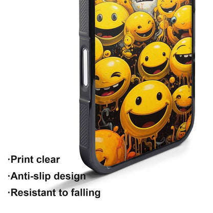 iPhone 17 Pro Case — Melting Moon Smiley Red Splatter Original, Personalized Phone Case