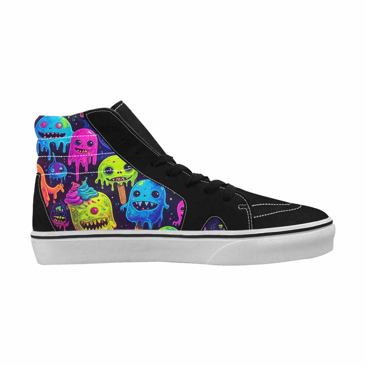 MEN'S Ice Cream Monsters  High Top Canvas Neon Fantasy Custom Shoes