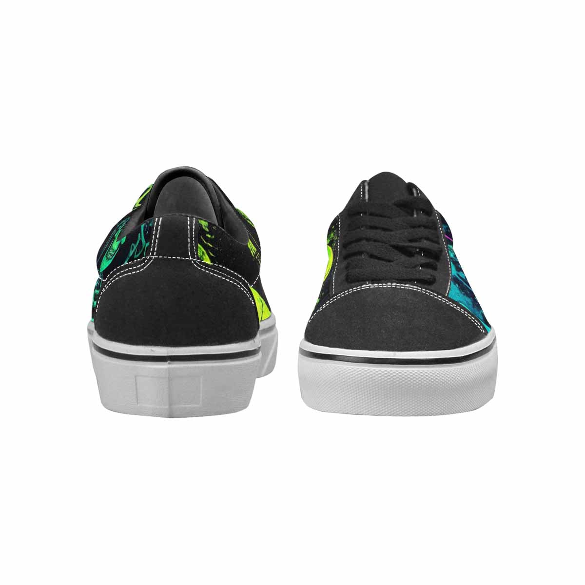 WOMEN'S Skeletons × Neon Green Lace-Up Canvas Dreamcore Custom Shoes