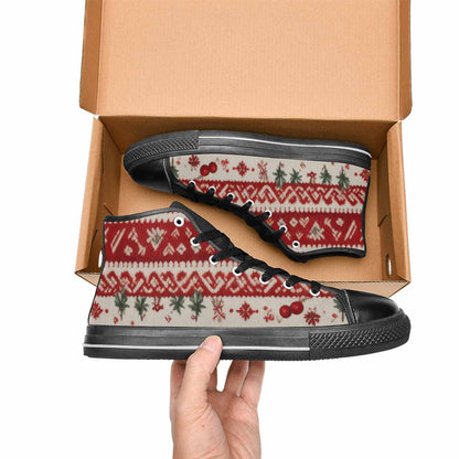 MEN'S Christmas Holly Snowflake High Top Canvas Neon Fantasy Shoes