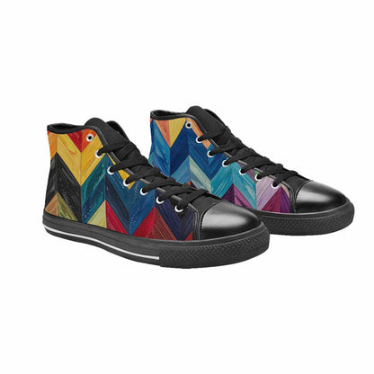 MEN'S Progress Pride Flag High Top Canvas Neon Fantasy Shoes