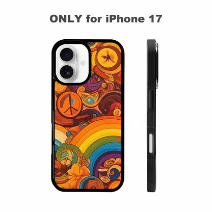 iPhone 17 Case — Small Groovy Peace Sign Original Art, Personalized Phone Case
