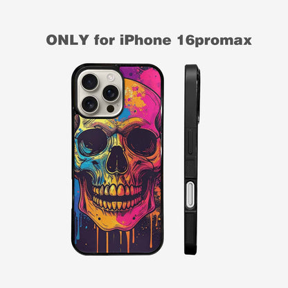 iPhone 16 Pro Max Case — Skulls Splatter Comic, Unique Phone Case Design
