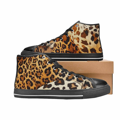 MEN'S Animal Print High Top Canvas Neon Fantasy Custom Shoes