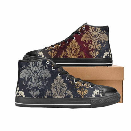 WOMEN'S Damask Ornamental Wallpaper High Top Canvas Cottagecore Custom Shoes