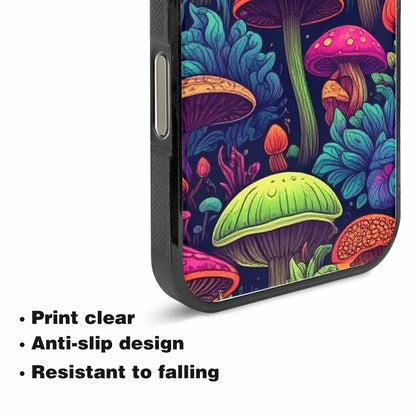 iPhone 15 Pro Max Case — Mushroom Psychedelic Art Seamless Pattern Vibrant, Custom Printed Phone Case