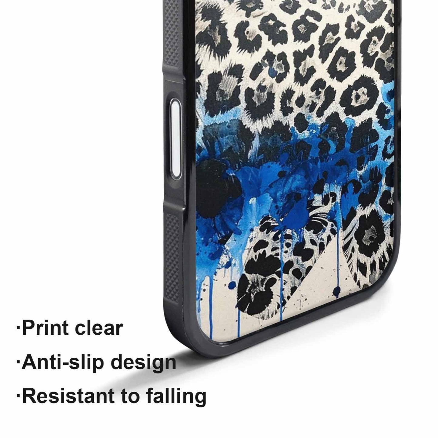 iPhone 17 Pro Case — Animal Print Black Blue Ink Animal, Original Design Phone Case