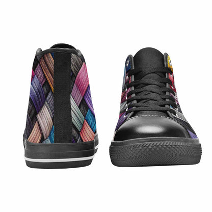 MEN'S Asexual Flag Color High Top Canvas Grunge Custom Sneakers