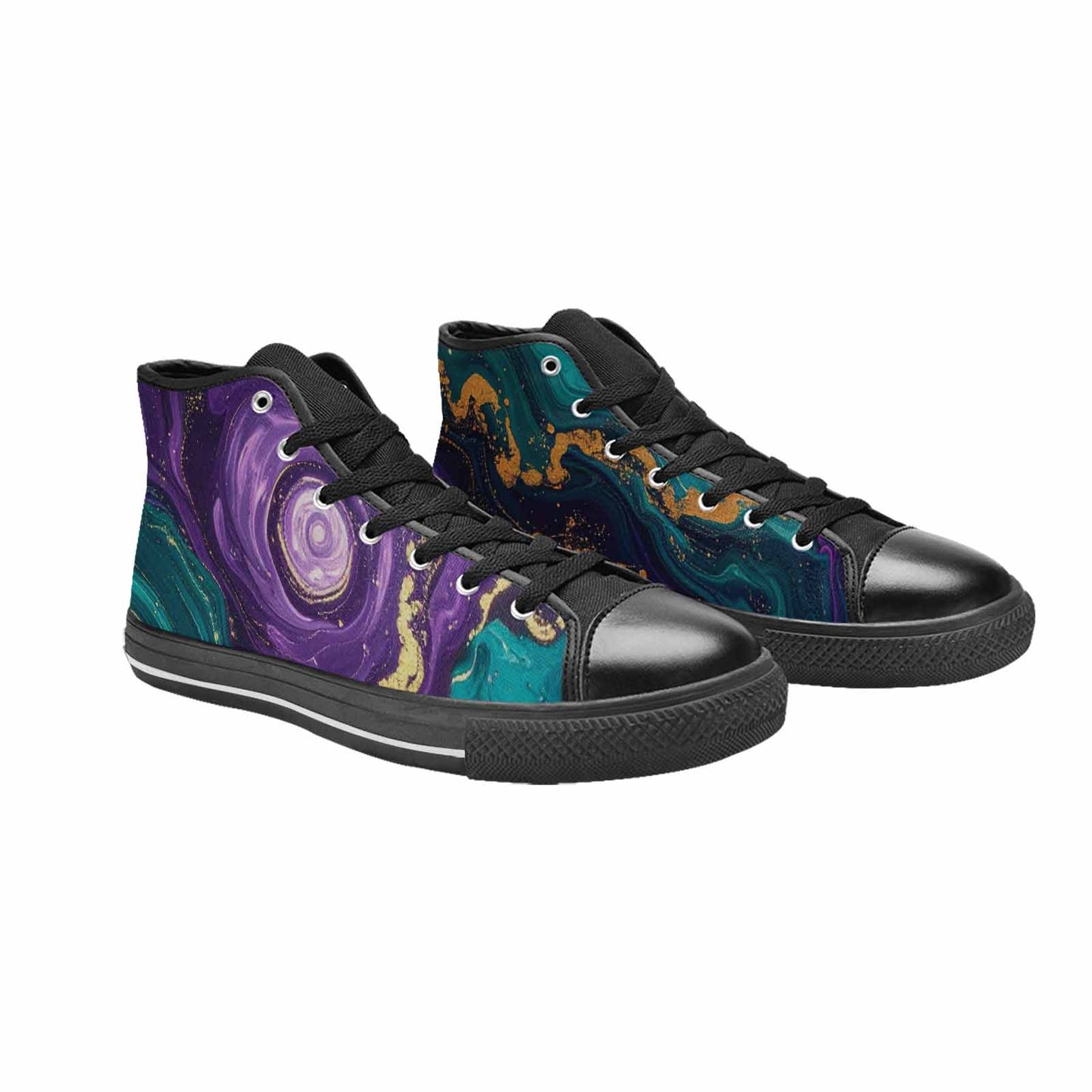 WOMEN'S Marble Galaxy Swirl High Top Canvas Dreamcore Sneakers