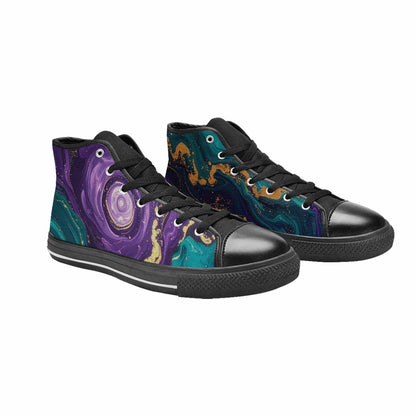 WOMEN'S Marble Galaxy Swirl High Top Canvas Dreamcore Sneakers