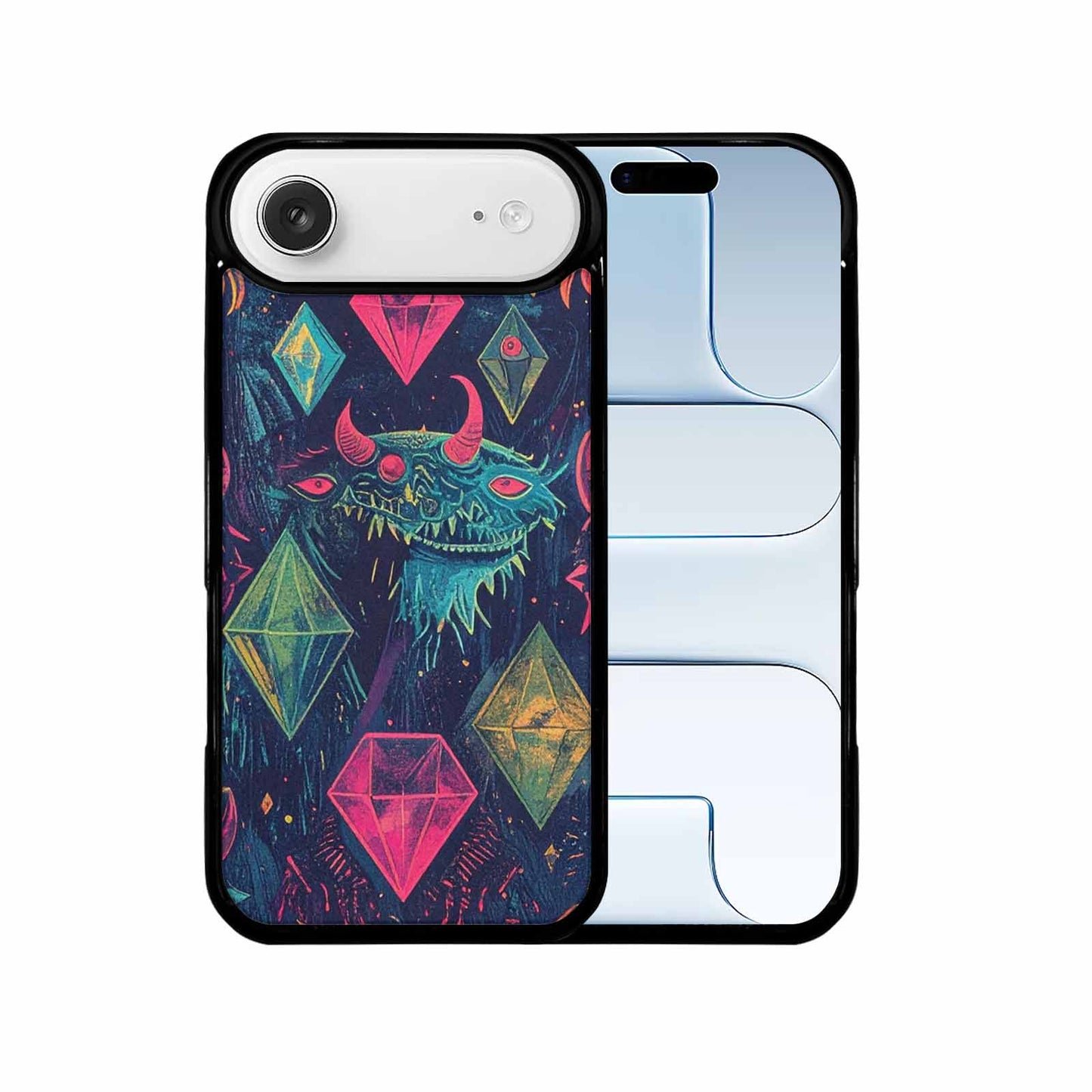 iPhone 17 Air Case — Neon Monsters Diamond Original Art, Custom Designed Case Cover