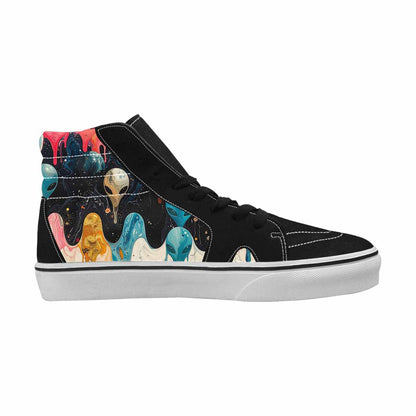 MEN'S Aliens  Marble Aliens High Top Canvas Cottagecore Sneakers