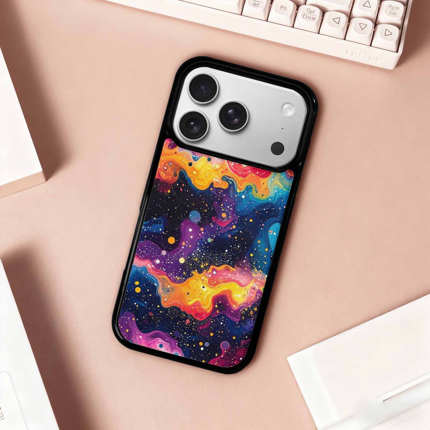 iPhone 17 Pro Case — Galaxy Art Colorful Cosmic Dust Galaxy, Custom Designed Case Cover