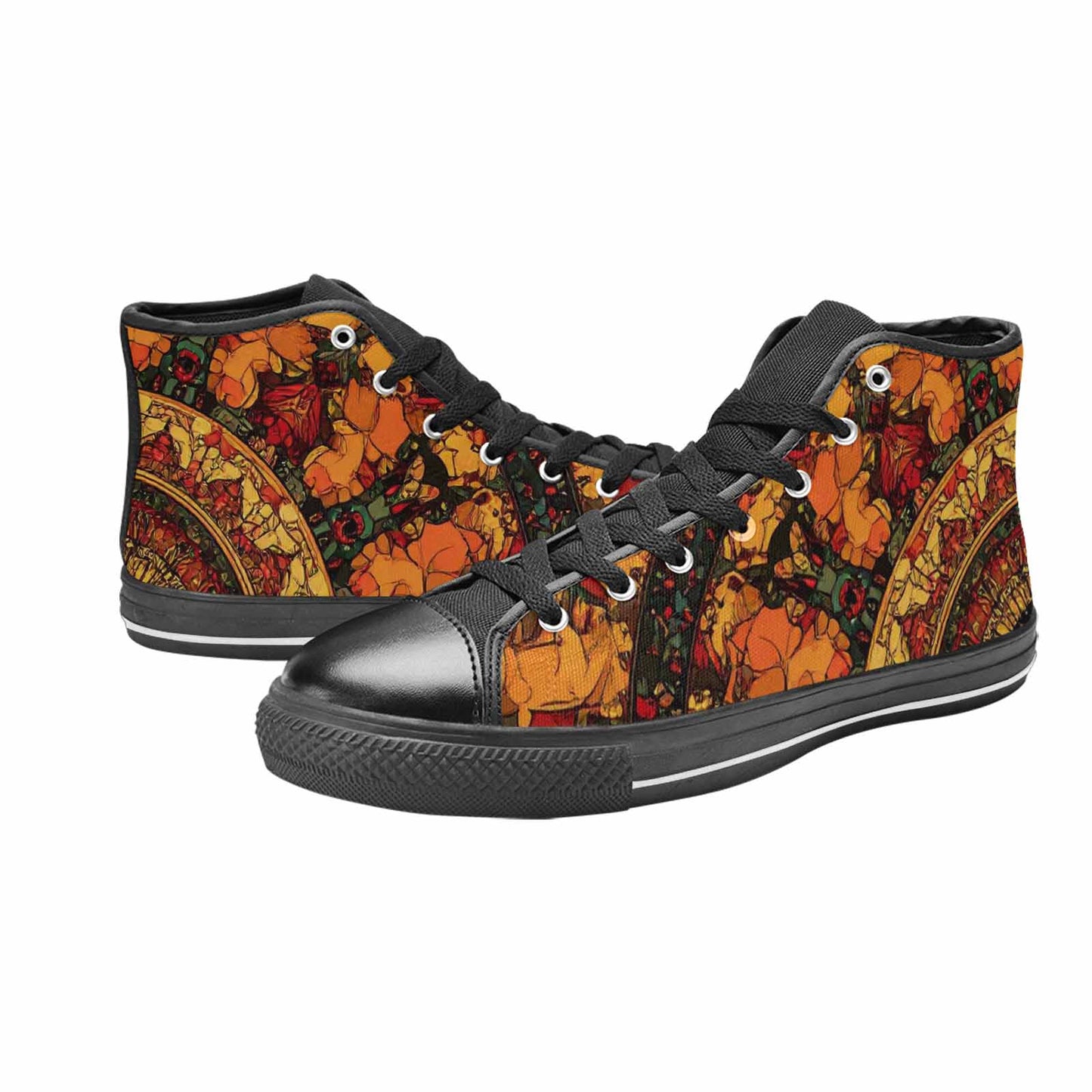 WOMEN'S Mandala Lions High Top Canvas Aesthetic Custom Sneakers