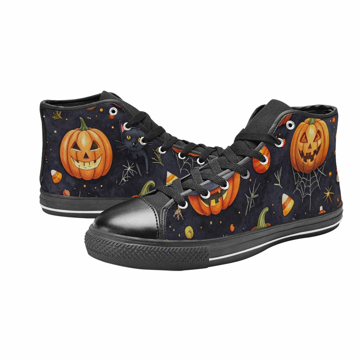 WOMEN'S Halloween High Top Canvas Vibrant Chaos Shoes