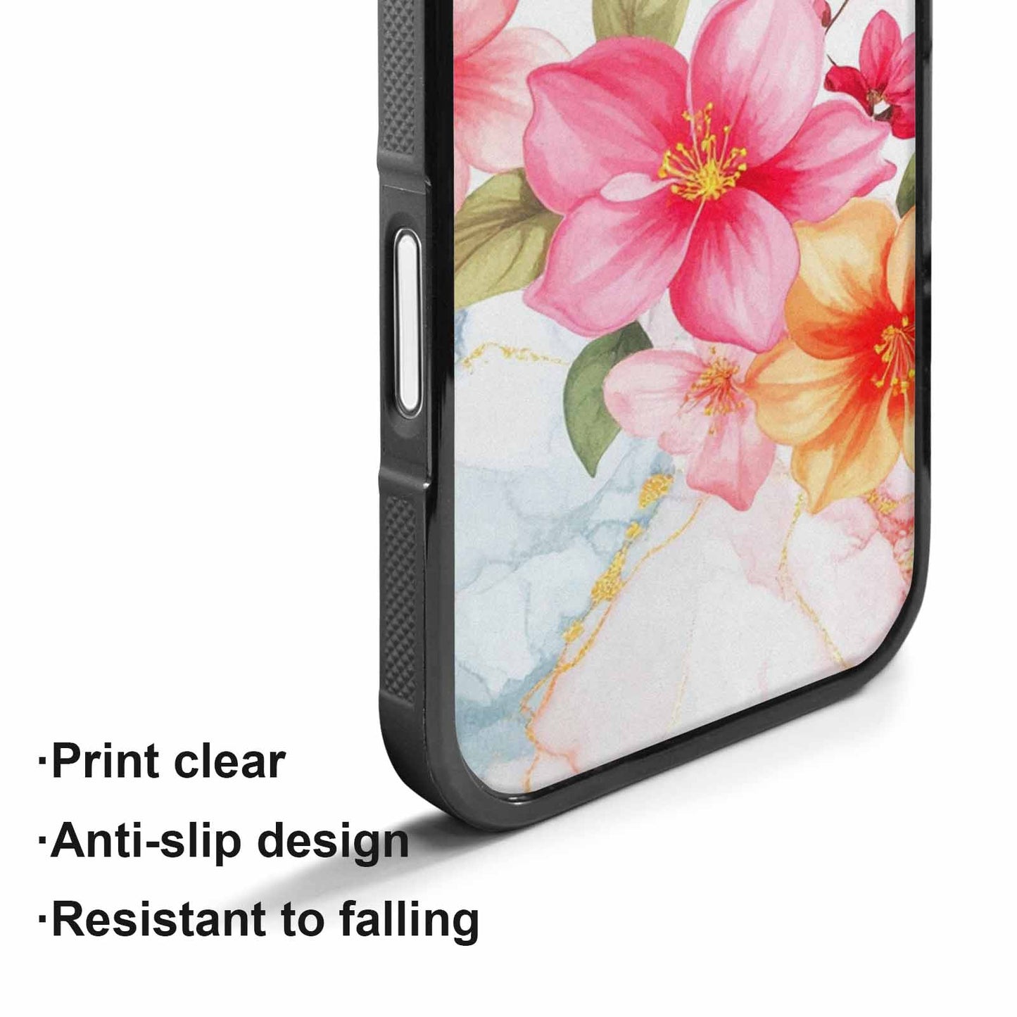 iPhone 17 Case — Marble Floral, Customized Protective Case